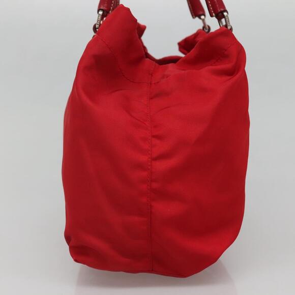 PRADA Tote Bag Nylon Red Silver - Picture 5 of 12
